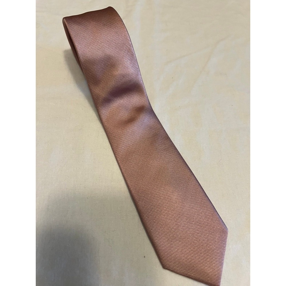 The Tie Bar Rose Gold Silk Skinny Tie (2505)